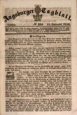 Augsburger Tagblatt Dienstag 15. September 1840
