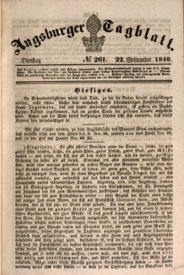 Augsburger Tagblatt Dienstag 22. September 1840