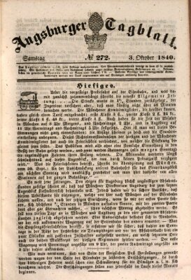 Augsburger Tagblatt Samstag 3. Oktober 1840