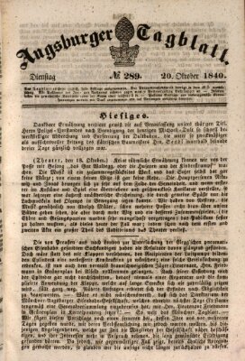 Augsburger Tagblatt Dienstag 20. Oktober 1840