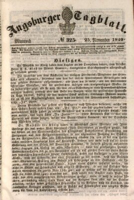 Augsburger Tagblatt Mittwoch 25. November 1840
