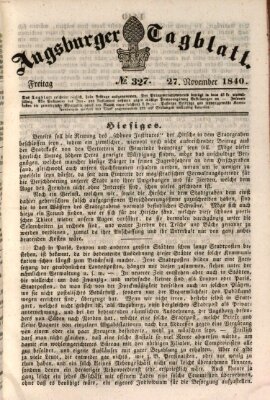 Augsburger Tagblatt Freitag 27. November 1840