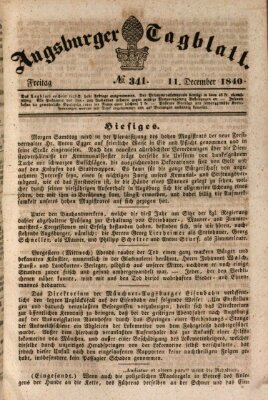 Augsburger Tagblatt Freitag 11. Dezember 1840