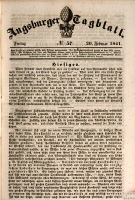 Augsburger Tagblatt Freitag 26. Februar 1841