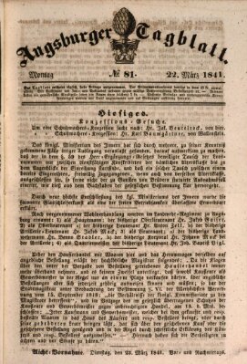 Augsburger Tagblatt Montag 22. März 1841