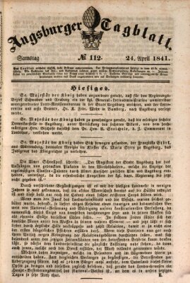 Augsburger Tagblatt Samstag 24. April 1841