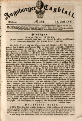 Augsburger Tagblatt Montag 14. Juni 1841