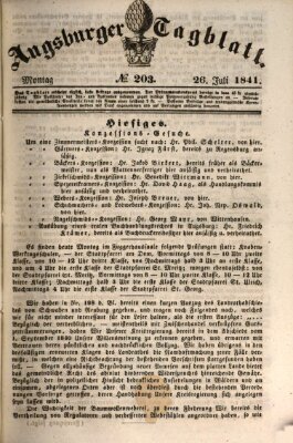 Augsburger Tagblatt Montag 26. Juli 1841