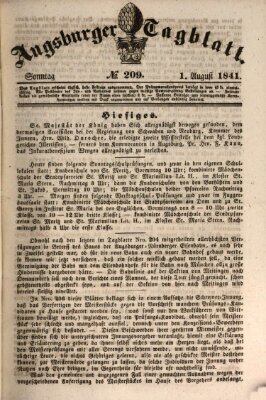 Augsburger Tagblatt Sonntag 1. August 1841