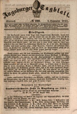 Augsburger Tagblatt Mittwoch 1. September 1841