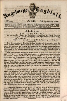 Augsburger Tagblatt Montag 20. September 1841