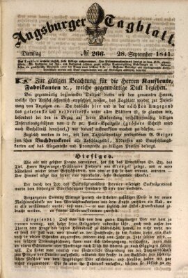 Augsburger Tagblatt Dienstag 28. September 1841