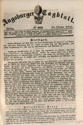 Augsburger Tagblatt Freitag 15. Oktober 1841