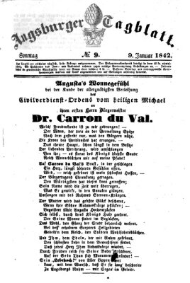 Augsburger Tagblatt Sonntag 9. Januar 1842