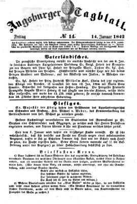 Augsburger Tagblatt Freitag 14. Januar 1842