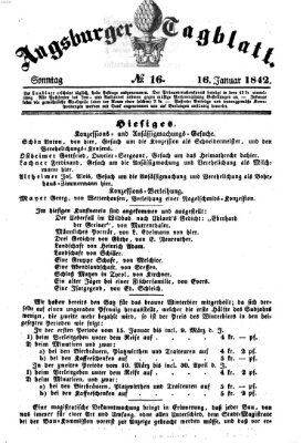 Augsburger Tagblatt Sonntag 16. Januar 1842