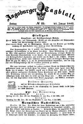 Augsburger Tagblatt Freitag 21. Januar 1842