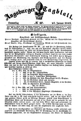 Augsburger Tagblatt Donnerstag 27. Januar 1842
