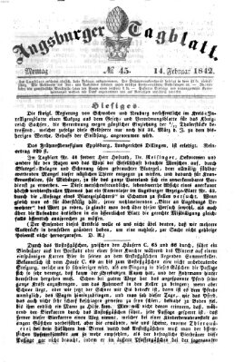 Augsburger Tagblatt Montag 14. Februar 1842