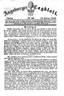 Augsburger Tagblatt Dienstag 15. Februar 1842