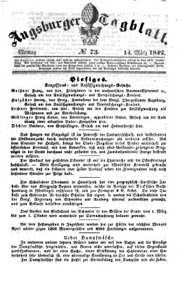Augsburger Tagblatt Montag 14. März 1842