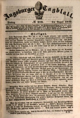 Augsburger Tagblatt Freitag 12. August 1842