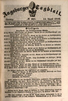 Augsburger Tagblatt Sonntag 14. August 1842