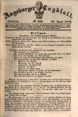 Augsburger Tagblatt Donnerstag 25. August 1842