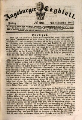 Augsburger Tagblatt Freitag 23. September 1842