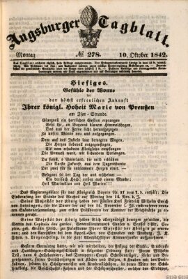 Augsburger Tagblatt Montag 10. Oktober 1842