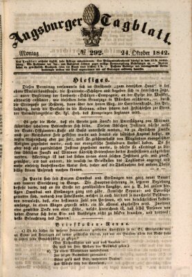 Augsburger Tagblatt Montag 24. Oktober 1842