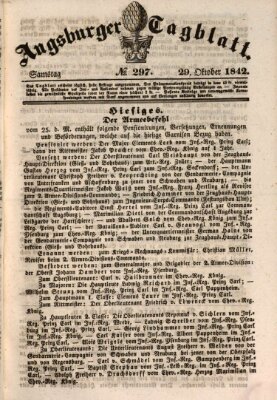 Augsburger Tagblatt Samstag 29. Oktober 1842