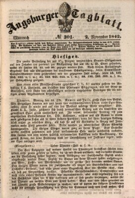 Augsburger Tagblatt Mittwoch 2. November 1842