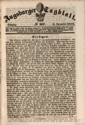 Augsburger Tagblatt Dienstag 8. November 1842