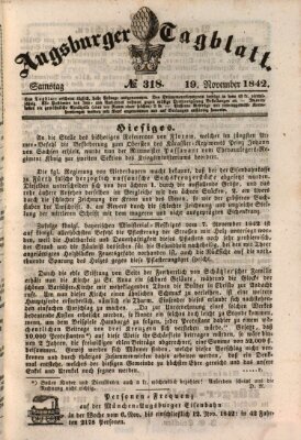 Augsburger Tagblatt Samstag 19. November 1842