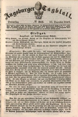 Augsburger Tagblatt Donnerstag 15. Dezember 1842