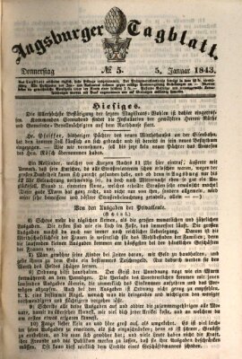 Augsburger Tagblatt Donnerstag 5. Januar 1843
