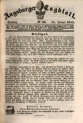 Augsburger Tagblatt Samstag 25. Februar 1843