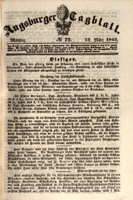 Augsburger Tagblatt Montag 13. März 1843