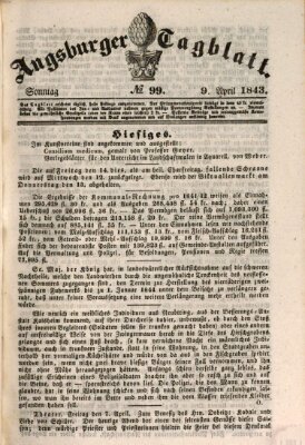 Augsburger Tagblatt Sonntag 9. April 1843