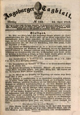 Augsburger Tagblatt Montag 24. April 1843