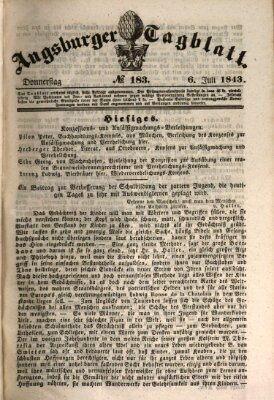 Augsburger Tagblatt Donnerstag 6. Juli 1843