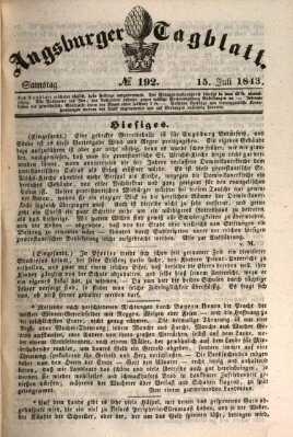 Augsburger Tagblatt Samstag 15. Juli 1843