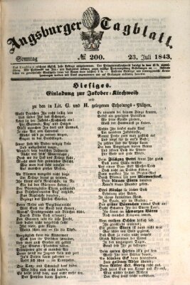 Augsburger Tagblatt Sonntag 23. Juli 1843