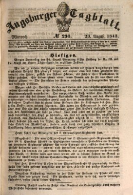 Augsburger Tagblatt Mittwoch 23. August 1843