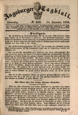 Augsburger Tagblatt Donnerstag 14. September 1843