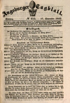Augsburger Tagblatt Sonntag 17. September 1843