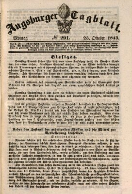 Augsburger Tagblatt Montag 23. Oktober 1843