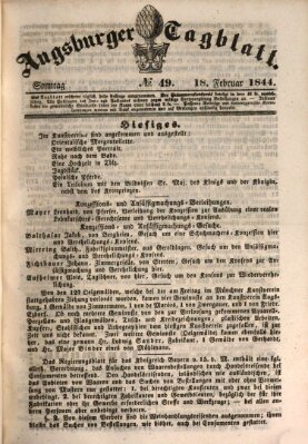 Augsburger Tagblatt Sonntag 18. Februar 1844