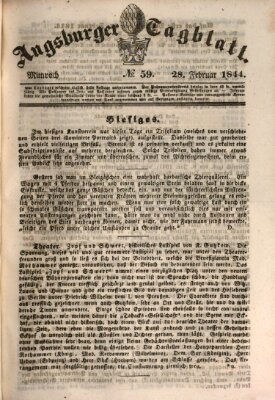 Augsburger Tagblatt Mittwoch 28. Februar 1844